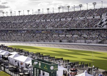 Playing of the National Anthem before the running of the 2021 Rolex 24 at Daytona.