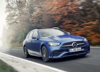 Mercedes-Benz C-Klasse T-Modell, 2021, Spektralblau, Leder zweifarbig Nevagrau/Schwarz // Mercedes-Benz C-Class Estate, 2021, spectral blue, neva grey/black leather