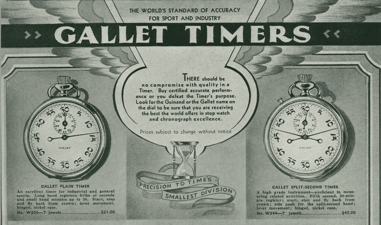 02 Vintage Catalog with Gallet Timers from 1934 - 百年靈收購歌朗（GALLET）重新啟航這家為早期長途旅行者而生的瑞士製錶品牌