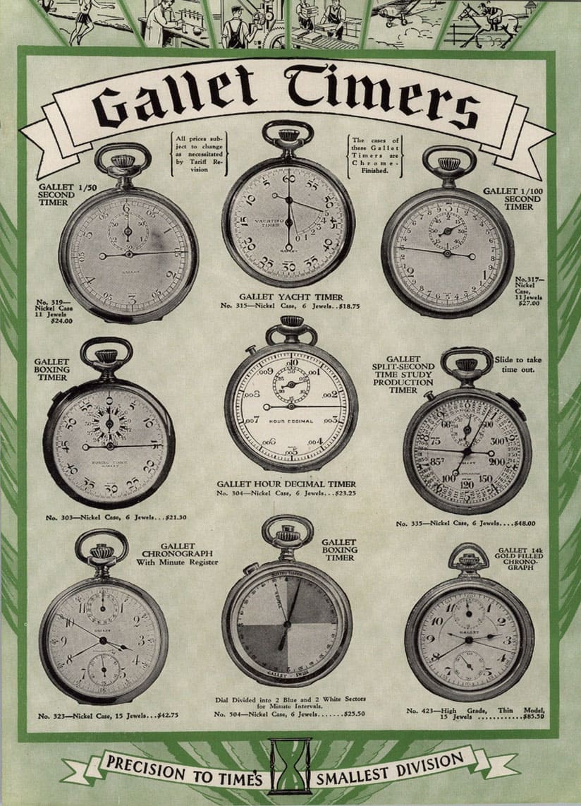 04 Vintage Catalog with Gallet Timers from 1930 - 百年靈收購歌朗（GALLET）重新啟航這家為早期長途旅行者而生的瑞士製錶品牌